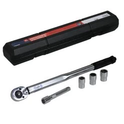 Drehmoment Schlüssel 1/2 Zoll 40-210Nm + Verlängerung + Nüsse 17+19+21mm