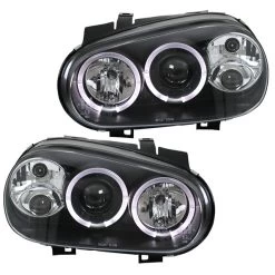 Scheinwerfer Angel Eyes Für VW Golf 4 Bj. 97-03 Schwarz