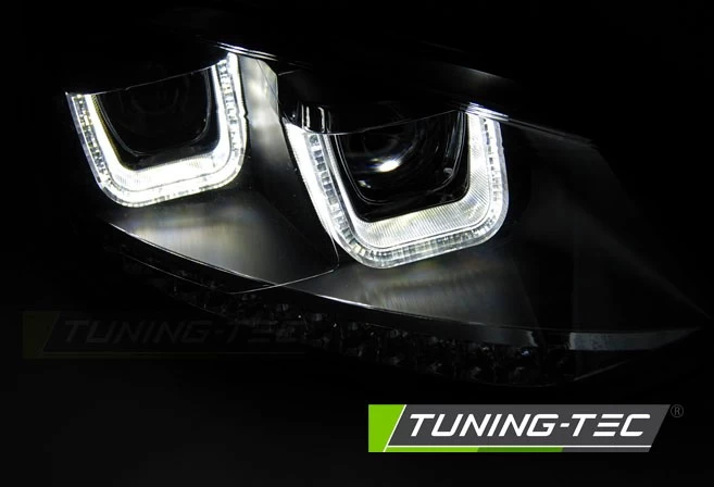 Scheinwerfer U-Tube LED Tagfahrlicht Optik Für VW Polo 6R 6C Bj. 09-17 Schwarz 6 Scheinwerfer U-Tube LED Tagfahrlicht Optik Für VW Polo 6R 6C Bj. 09-17 Schwarz – Bild 4