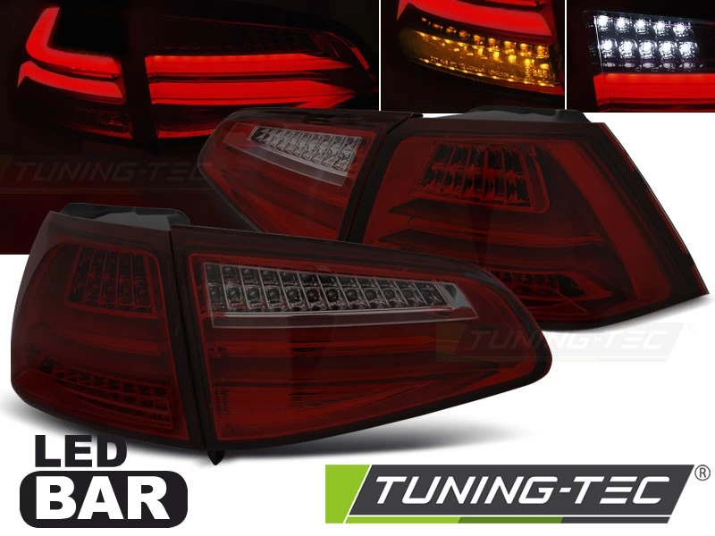 Voll LED Lightbar Rückleuchten Für VW Golf 7 (VII) Bj. 12-17 Rot/Smoke 4 Voll LED Lightbar Rückleuchten Für VW Golf 7 (VII) Bj. 12-17 Rot/Smoke – Bild 2