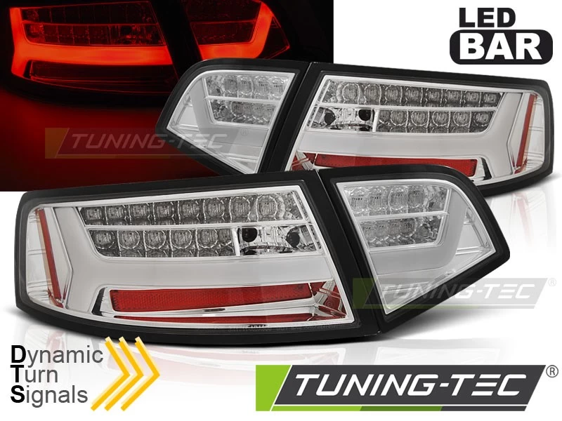 LED Lightbar Rückleuchten Für Audi A6 C6 4F Limo Bj. 08-11 Chrom 4 LED Lightbar Rückleuchten Für Audi A6 C6 4F Limo Bj. 08-11 Chrom – Bild 2