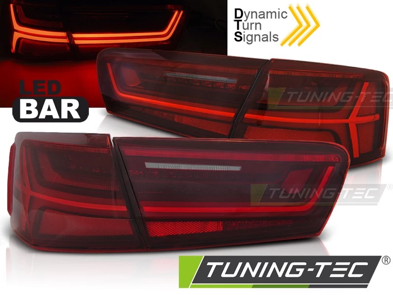 LED Lightbar Rückleuchten Für Audi A6 4G C7 Limo Bj. 2011-2014 Rot Dynamischer Blinker 4 LED Lightbar Rückleuchten Für Audi A6 4G C7 Limo Bj. 2011-2014 Rot Dynamischer Blinker – Bild 2