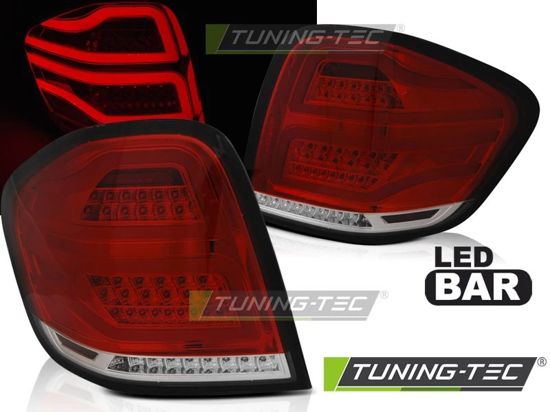 Voll LED Lightbar Rückleuchten Für Mercedes M-Klasse ML W164 Bj. 08-11 Rot/Chrom 4 Voll LED Lightbar Rückleuchten Für Mercedes M-Klasse ML W164 Bj. 08-11 Rot/Chrom – Bild 2
