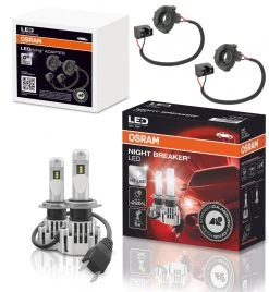 OSRAM Night Breaker H7 LED Nachrüstlampen + Adapter Für VW Scirocco 3