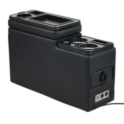 Black Edition USB Mittelkonsole Staufach Für Peugeot Expert Mit LED Schwarz Glänzend