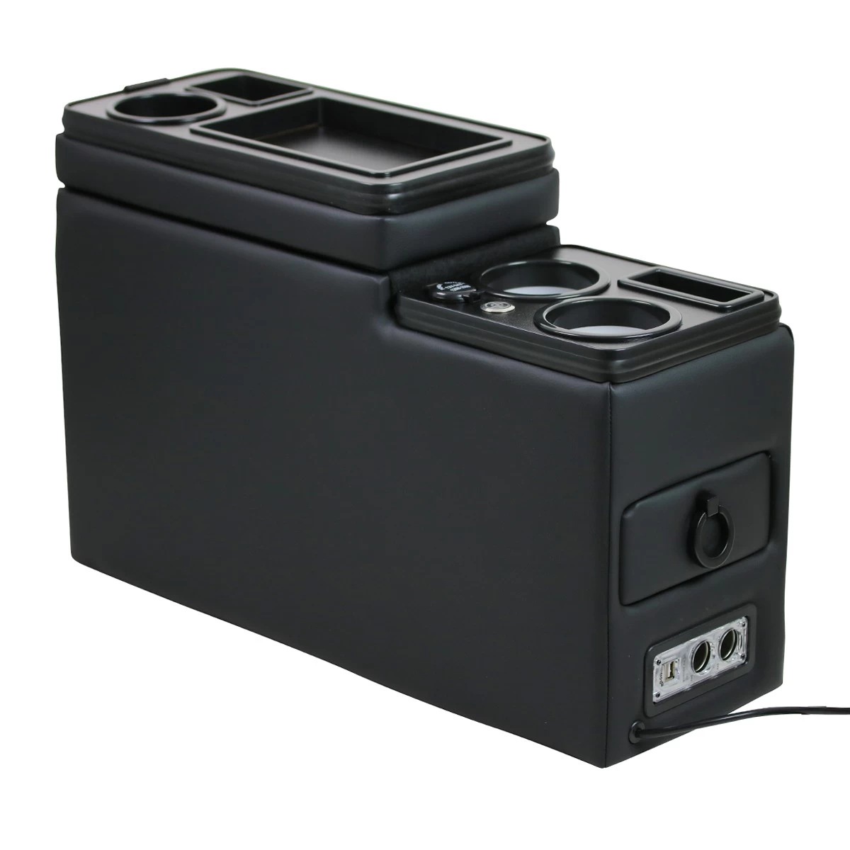 Black Edition USB Mittelkonsole Staufach Für VW T5 T5 GP Facelift Mit LED Schwarz Glänzend 3 Black Edition USB Mittelkonsole Staufach Für VW T5 T5 GP Facelift Mit LED Schwarz Glänzend