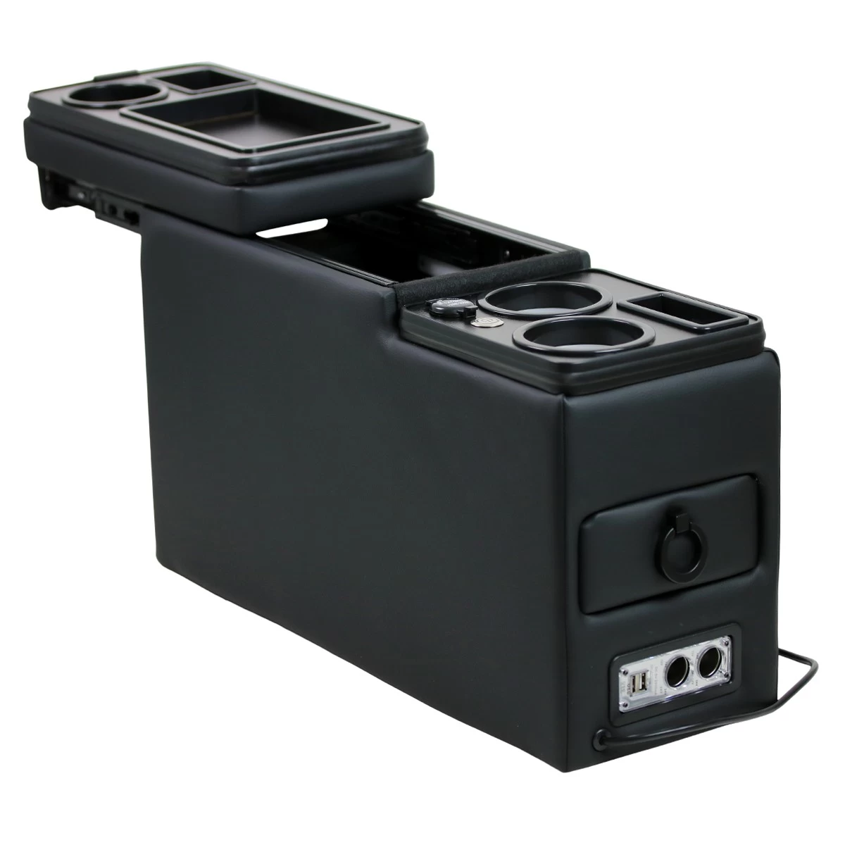 Black Edition USB Mittelkonsole Staufach Für Toyota Proace Mit LED Schwarz Glänzend 5 Black Edition USB Mittelkonsole Staufach Für Toyota Proace Mit LED Schwarz Glänzend – Bild 3