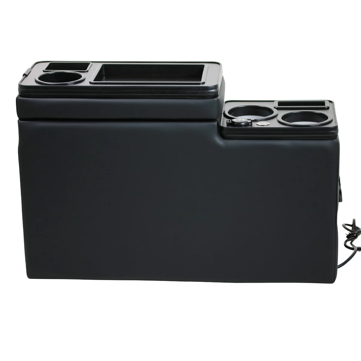 Black Edition USB Mittelkonsole Staufach Für VW T6 T6.1 Mit LED Schwarz Glänzend 6 Black Edition USB Mittelkonsole Staufach Für VW T6 T6.1 Mit LED Schwarz Glänzend – Bild 4