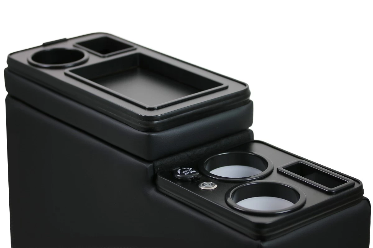 Black Edition USB Mittelkonsole Staufach Für VW T6 T6.1 Mit LED Schwarz Glänzend 8 Black Edition USB Mittelkonsole Staufach Für VW T6 T6.1 Mit LED Schwarz Glänzend – Bild 6