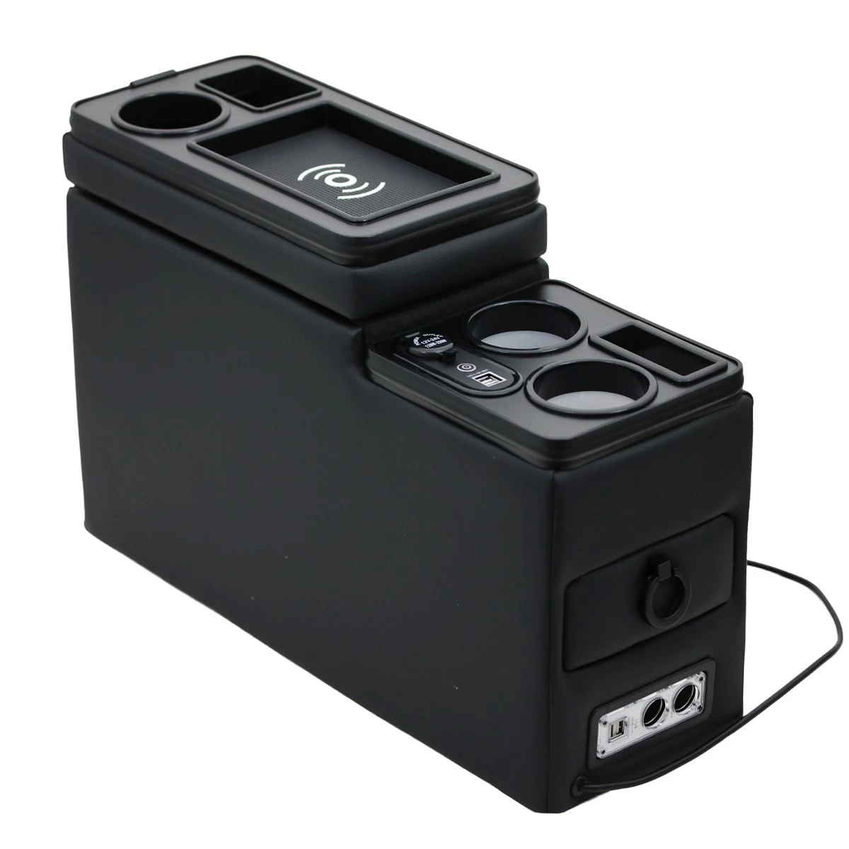 Black Edition USB Mittelkonsole Staufach Für Citroen Spacetourer LED RGB Beleuchtung + Induktion 3 Black Edition USB Mittelkonsole Staufach Für Citroen Spacetourer LED RGB Beleuchtung + Induktion