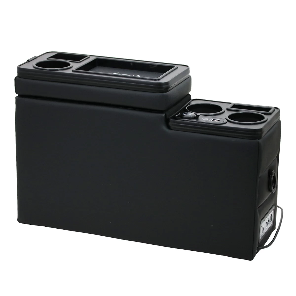 Black Edition USB Mittelkonsole Staufach Für VW T6 T6.1 LED RGB Beleuchtung + Induktion 4 Black Edition USB Mittelkonsole Staufach Für VW T6 T6.1 LED RGB Beleuchtung + Induktion – Bild 2