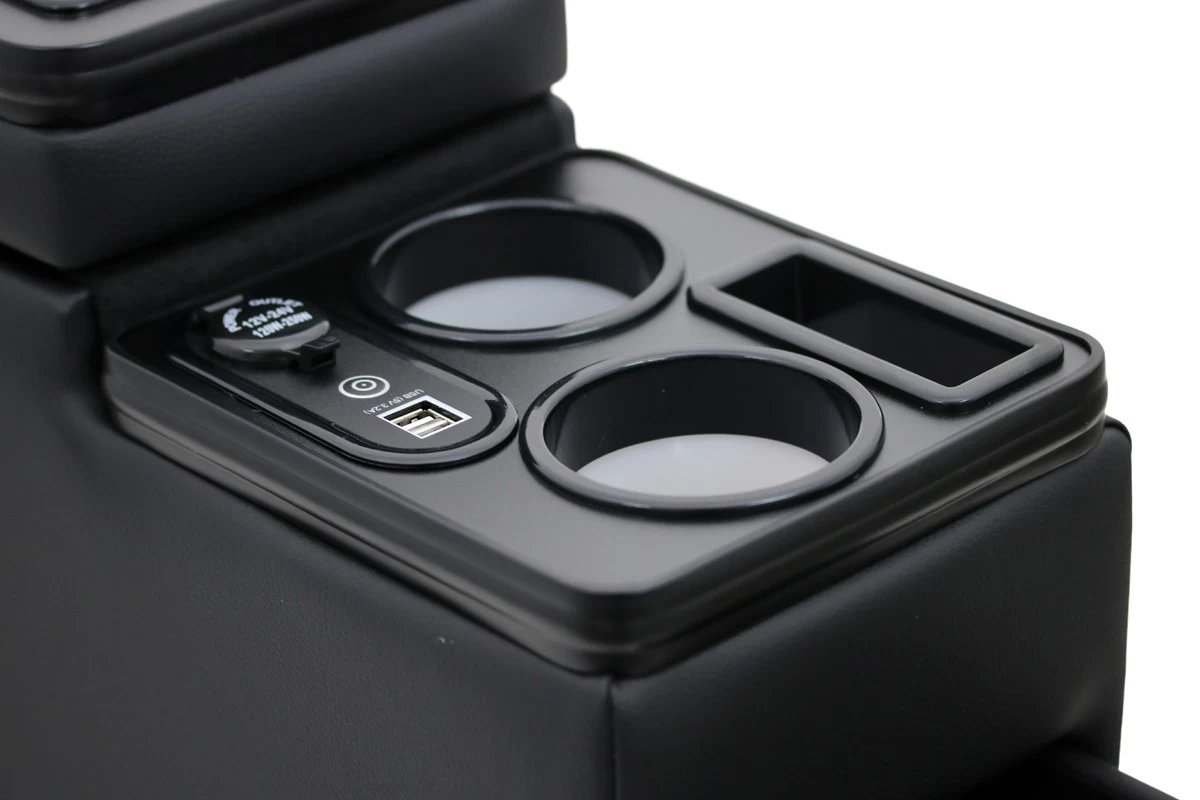 Black Edition USB Mittelkonsole Staufach Für VW T6 T6.1 LED RGB Beleuchtung + Induktion 6 Black Edition USB Mittelkonsole Staufach Für VW T6 T6.1 LED RGB Beleuchtung + Induktion – Bild 4