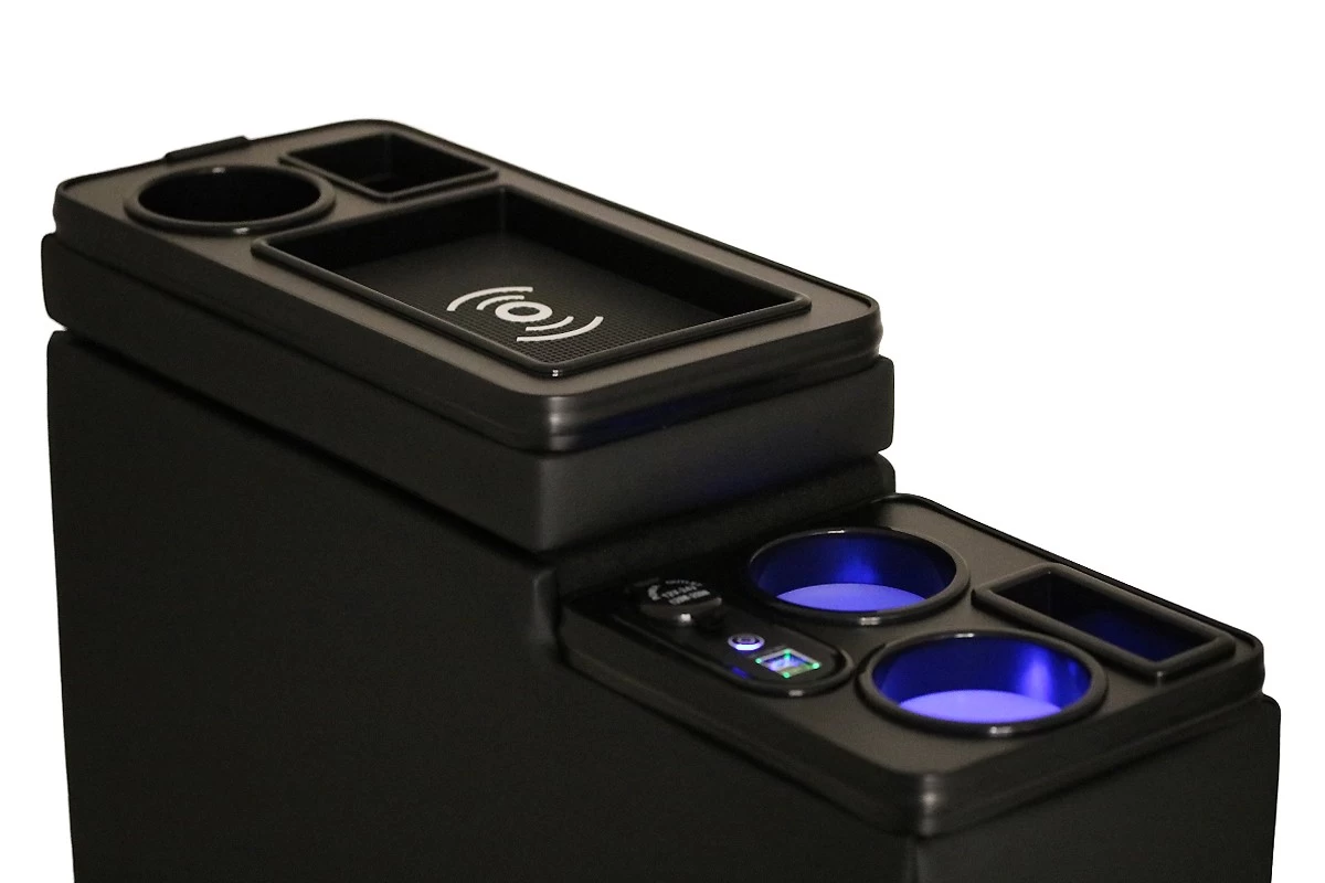 Black Edition USB Mittelkonsole Staufach Für Toyota Proace Verso LED RGB Beleuchtung + Induktion 11 Black Edition USB Mittelkonsole Staufach Für Toyota Proace Verso LED RGB Beleuchtung + Induktion – Bild 9