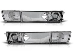 Frontblinker Set Chrom Für VW Golf 3 / Vento Mit Nebelscheinwerfer Dummy
