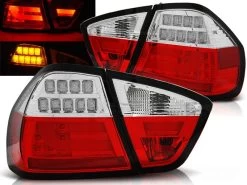 LED Lightbar Rückleuchten Für BMW E90 Limo Bj. 05-08 Rot/Chrom