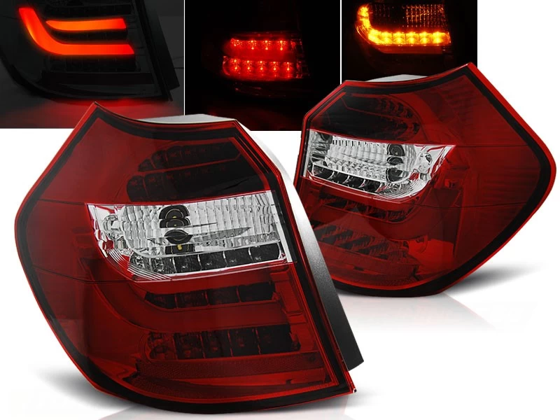 LED Lightbar Rückleuchten Für BMW E81/E87 LCI Bj. 07-11 Rot/Chrom 3 LED Lightbar Rückleuchten Für BMW E81/E87 LCI Bj. 07-11 Rot/Chrom