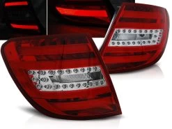 LED Lightbar Rückleuchten Für Mercedes C-Klasse W204 Kombi Bj. 07-10 Rot/Chrom