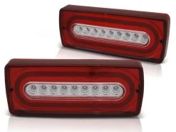 LED Lightbar Rückleuchten Für Mercedes G-Klasse W463 Bj. 90-12 Rot/Chrom Dynamischer Blinker -Scheinwerfer LDMEB6 W 1280x1280
