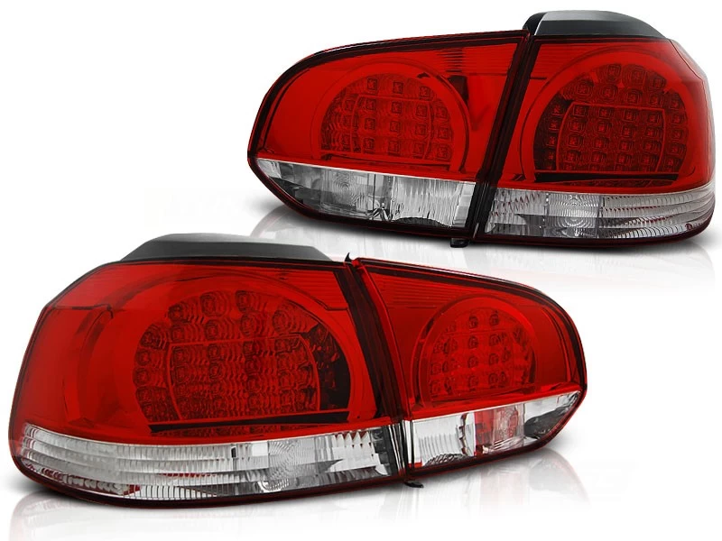 LED Rückleuchten Für VW Golf 6 (VI) Bj. 08-12 Rot/Chrom 4 LED Rückleuchten Für VW Golf 6 (VI) Bj. 08-12 Rot/Chrom – Bild 2
