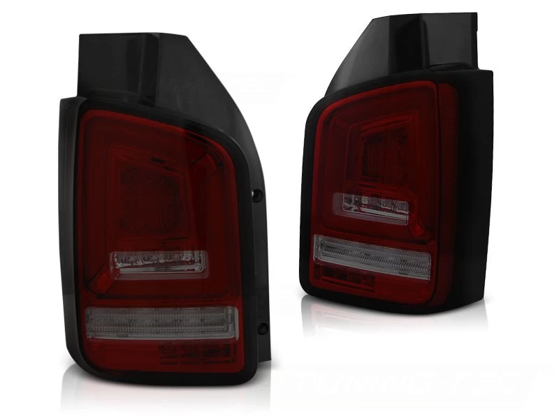 Voll LED Lightbar Rückleuchten Für VW T5 Bj. 03-09 Rot/Smoke Dynamischer Blinker (Flügeltüren) 5 Voll LED Lightbar Rückleuchten Für VW T5 Bj. 03-09 Rot/Smoke Dynamischer Blinker (Flügeltüren) – Bild 3