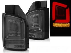 Voll LED Lightbar Rückleuchten Für VW T5 GP Facelift Bj. 09-15 Smoke (Flügeltüren)