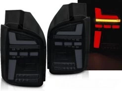 Voll LED Lightbar Rückleuchten Für VW T6.1 Bj. 19- Schwarz/Smoke (Heckklappe / Halogen)