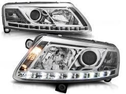 Xenon Scheinwerfer DRL LED Tagfahrlicht Für Audi A6 C6 4F Bj. 04-08 Chrom