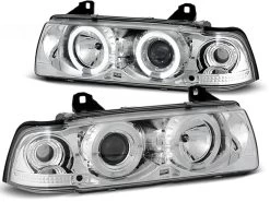 Scheinwerfer Angel Eyes Für BMW 3er E36 Limo Touring Bj. 90-99 Chrom
