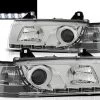 Scheinwerfer LED Tagfahrlicht Optik Für BMW 3er E36 Limo Touring Bj. 90-99 Chrom