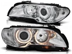 Scheinwerfer Angel Eyes Für BMW 3er E46 Coupe Cabrio Bj. 03-06 Chrom