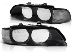 Scheinwerfer Streuscheibe Für BMW 5er E39 Bj. 95-00 Schwarz Weiß