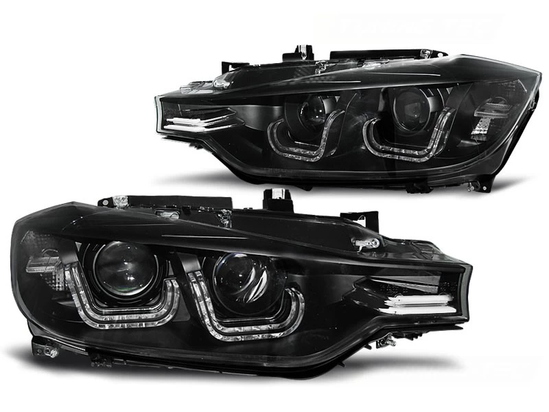 Xenon Scheinwerfer DRL U-Tube Tagfahrlicht Für BMW 3er F30 F31 Bj. 11-15 Schwarz 3 Xenon Scheinwerfer DRL U-Tube Tagfahrlicht Für BMW 3er F30 F31 Bj. 11-15 Schwarz
