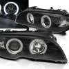 Scheinwerfer CCFL Angel Eyes Für BMW 3er E46 Coupe Cabrio Bj. 03-06 Schwarz -Scheinwerfer LPBMH3 WL 1280x1280