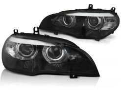 LED DRL Scheinwerfer 3D Angel Eyes Für BMW X5 E70 Bj. 07-13 Schwarz -Scheinwerfer LPBMO0 W 1280x1280