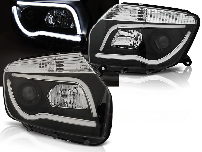 Scheinwerfer LED Tagfahrlicht Optik Für Dacia Duster Bj. 10-14 Schwarz LTI 3 Scheinwerfer LED Tagfahrlicht Optik Für Dacia Duster Bj. 10-14 Schwarz LTI