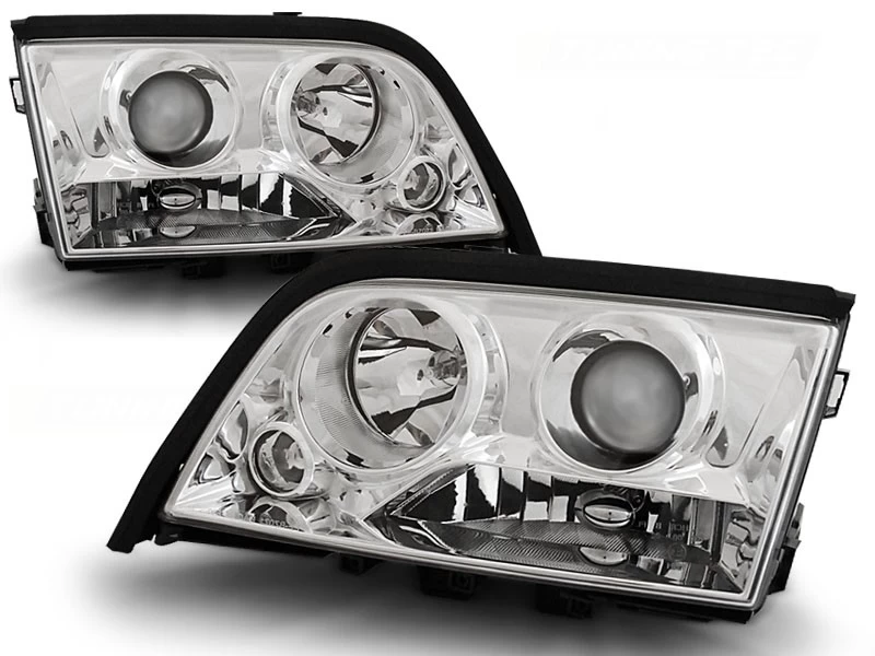 Scheinwerfer Klarglas Projektor Für Mercedes C-Klasse W202 Bj. 93-00 Chrom 3 Scheinwerfer Klarglas Projektor Für Mercedes C-Klasse W202 Bj. 93-00 Chrom