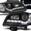 Scheinwerfer LED Tagfahrlicht Optik Seat Ibiza 6K / Cordoba 6K Bj. 99-02 Schwarz