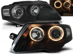 Scheinwerfer Angel Eyes Für VW Passat 3C B6 Bj. 05-10 Schwarz