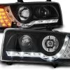 Scheinwerfer LED Tagfahrlicht Optik Für VW T4 Bus Bj. 90-03 Schwarz Mit LED Blinker -Scheinwerfer LPVWF1 W 1280x1280