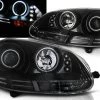 Scheinwerfer CCFL Angel Eyes Für VW Golf 5 Jetta 5 Bj. 03-10 Schwarz -Scheinwerfer LPVWJ1 WL 1280x1280