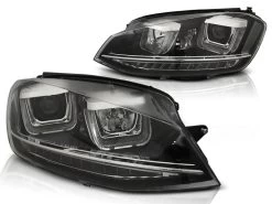 Scheinwerfer DRL LED Tagfahrlicht Für VW Golf 7 Bj. 12-16 Schwarz Chrom Mit LED Blinker -Scheinwerfer LPVWP1 W 1280x1280