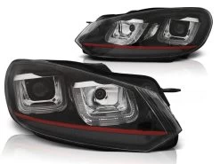 Scheinwerfer U-Tube LED Tagfahrlicht Für VW Golf 6 Bj. 08-13 Schwarz Rot Edition -Scheinwerfer LPVWP5 W 1280x1280