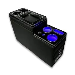 Upgrade USB Mittelkonsole Staufach Für Citroen Spacetourer Mit LED Schwarz Glänzend