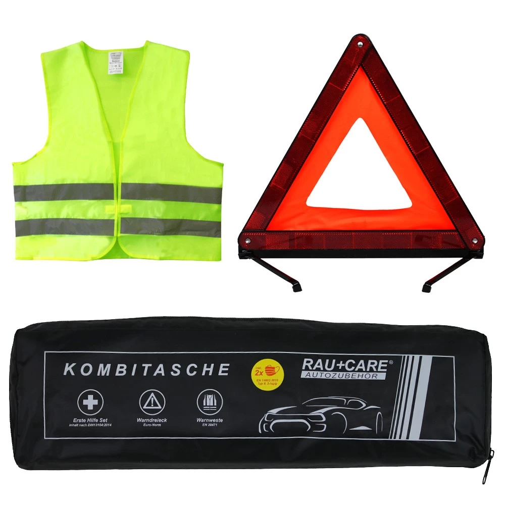 2 X Trio Kombitasche Verbandskasten Warnweste Warndreieck Schutzmasken Schwarz 4 2 X Trio Kombitasche Verbandskasten Warnweste Warndreieck Schutzmasken Schwarz – Bild 2