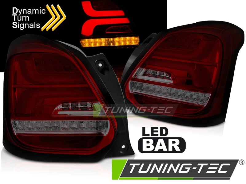 LED Lightbar Rückleuchten Für Suzuki Swift V (AZ) Bj. 2017- Rot/Smoke Dynamischer Blinker 4 LED Lightbar Rückleuchten Für Suzuki Swift V (AZ) Bj. 2017- Rot/Smoke Dynamischer Blinker – Bild 2