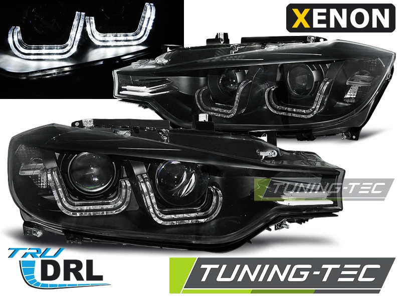 Xenon Scheinwerfer DRL U-Tube Tagfahrlicht Für BMW 3er F30 F31 Bj. 11-15 Schwarz 4 Xenon Scheinwerfer DRL U-Tube Tagfahrlicht Für BMW 3er F30 F31 Bj. 11-15 Schwarz – Bild 2