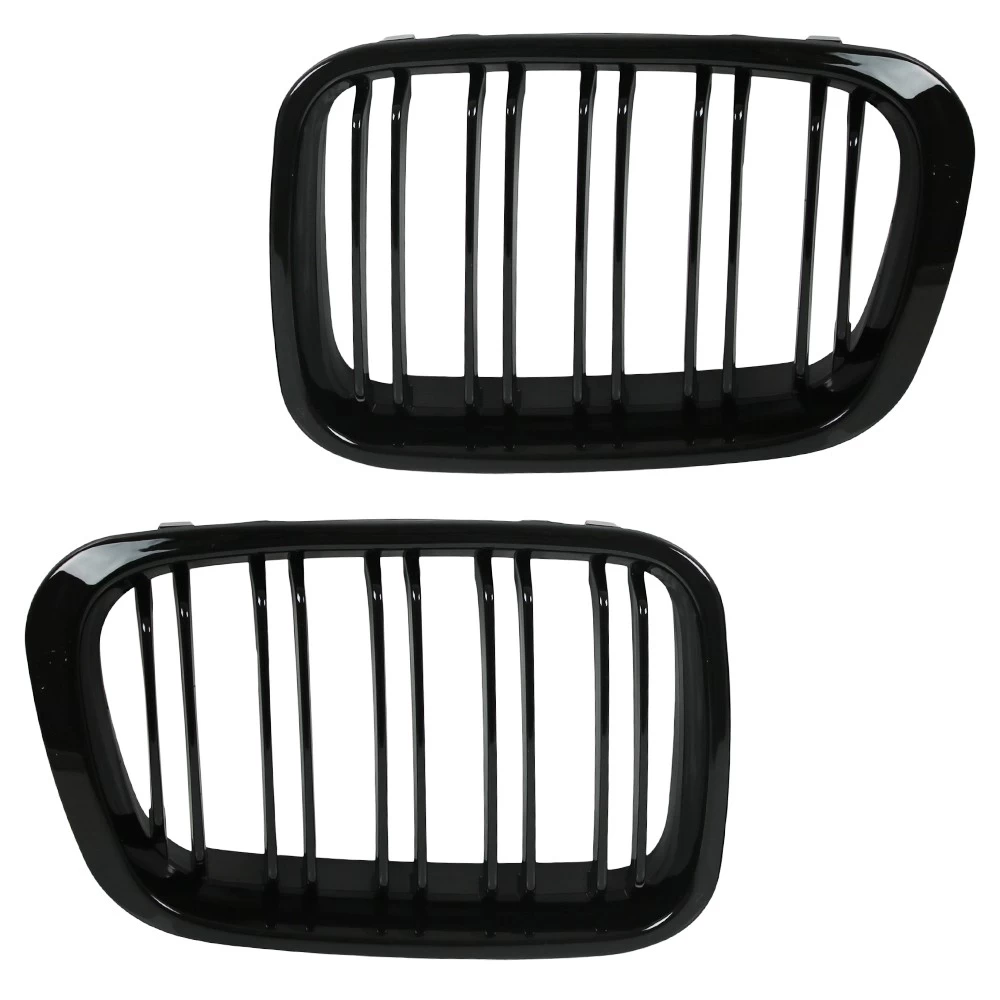Nieren Kühlergrill Für BMW E46 Limo Touring Bj. 98-01 Schwarz Klavierlack Doppelsteg 4 Nieren Kühlergrill Für BMW E46 Limo Touring Bj. 98-01 Schwarz Klavierlack Doppelsteg – Bild 2